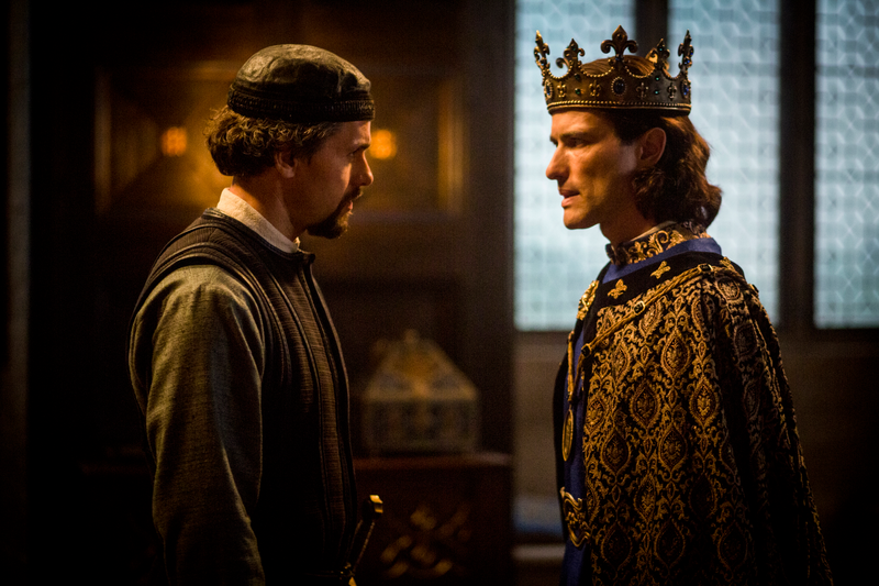 Julian Ovenden as De Nogaret, Ed Stoppard as King Philip IV (Photo: Larry Horricks/History)